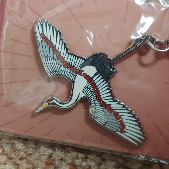 Six Crimson Cranes Enamel Pin - Picture 2 of 4